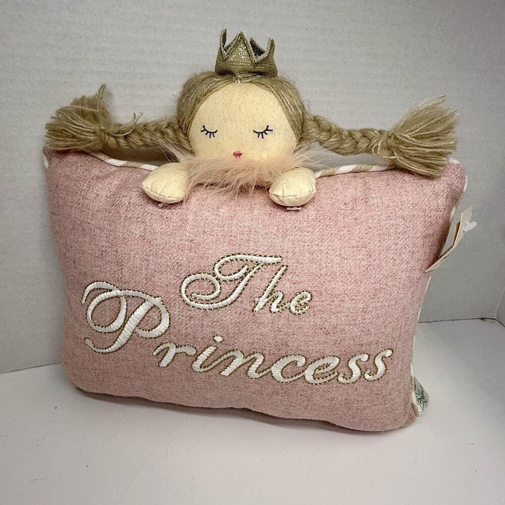 mon ami THE PRINCESS Decorative Accent Plush Pink Princess Pillow New Rare